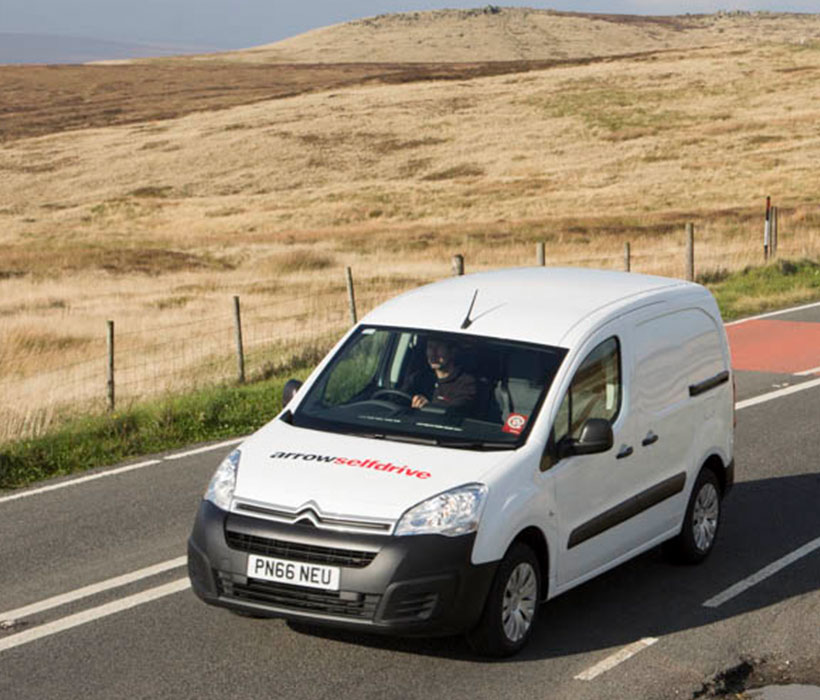 Arrow Self Drive small van on road