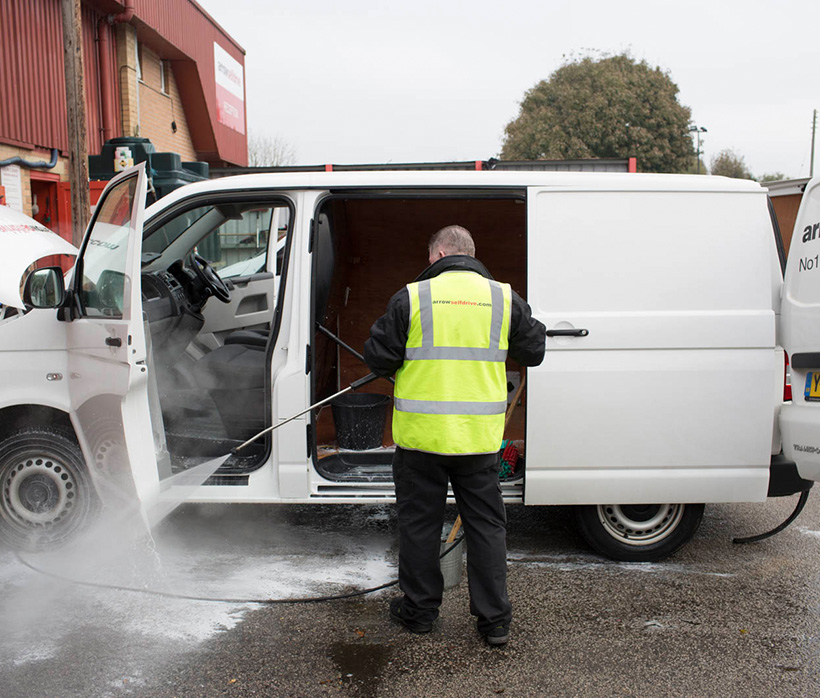 Arrow Self Drive vehicle cleaning