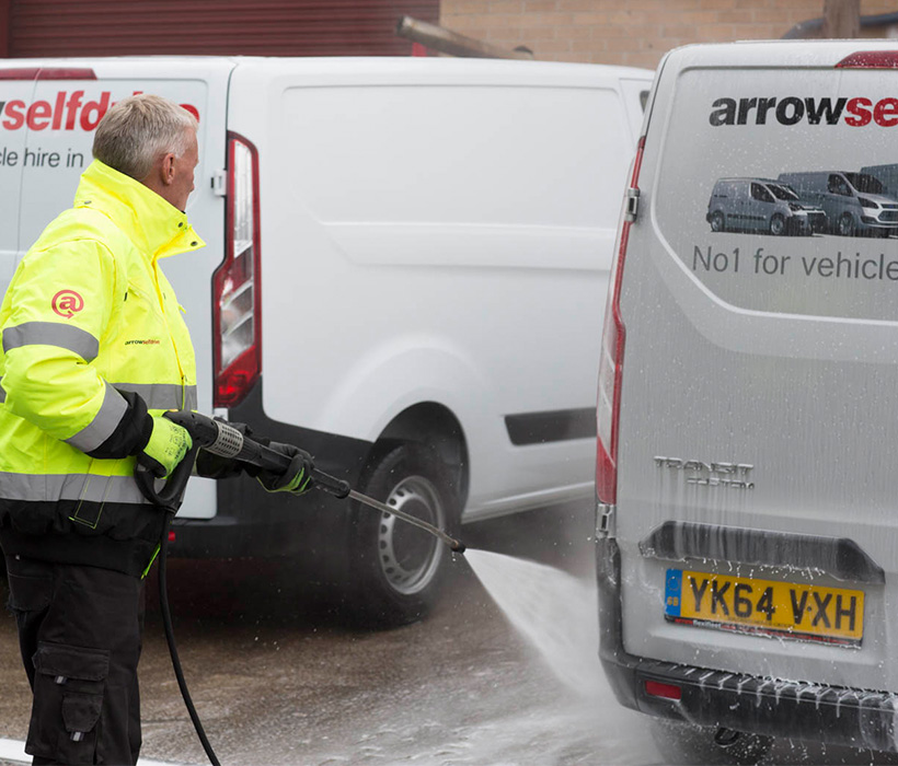 Arrow Self Drive vehicle cleaning